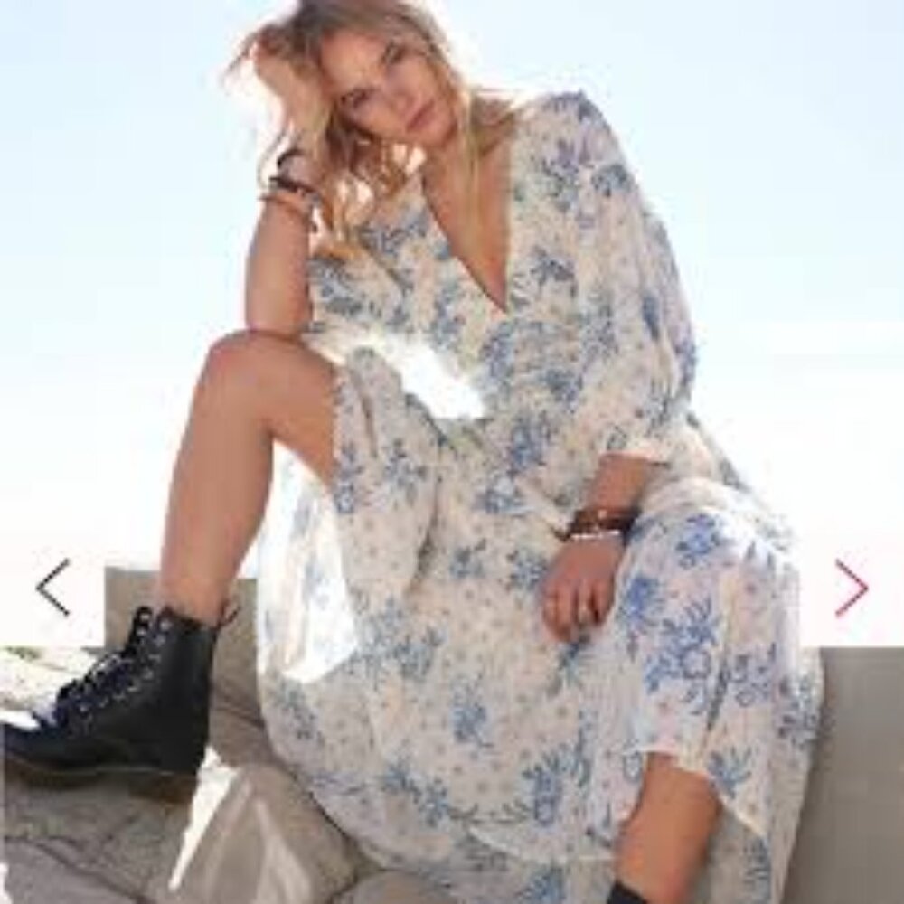 Free People Blue Floral Maxi Dress